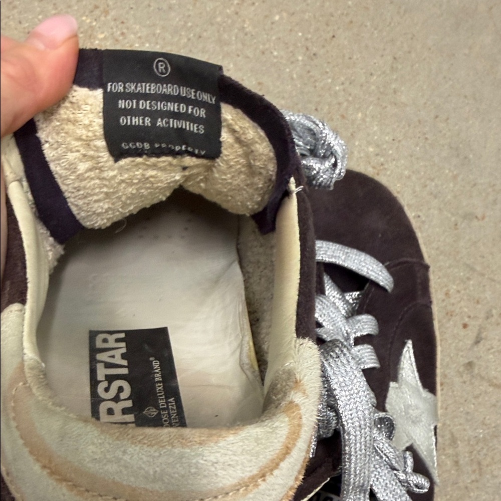 Golden Goose Women’s Dark Purple Sneakers with Silver Accents - Picture 5 of 7